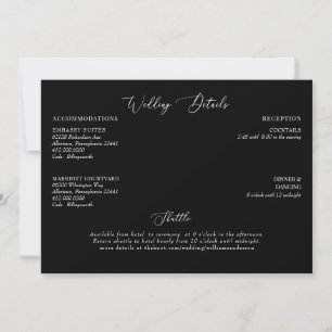 Black Wedding Details Enclosure Invitation