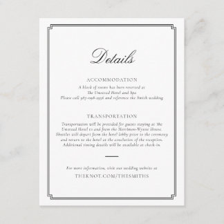 Black Wedding Enclosure Card