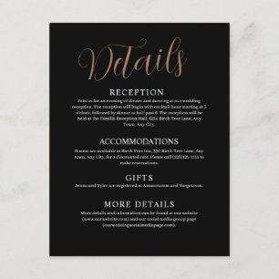 Black Wedding  Enclosure Card