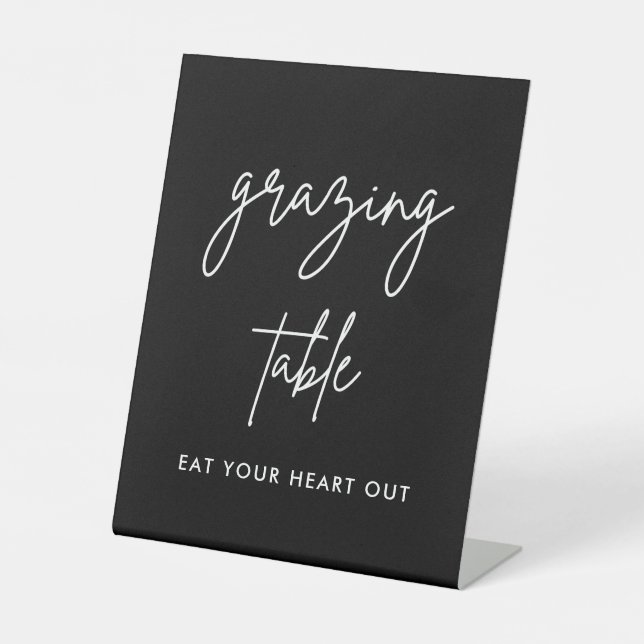 Black Wedding Food Grazing Table Sign  (Front)