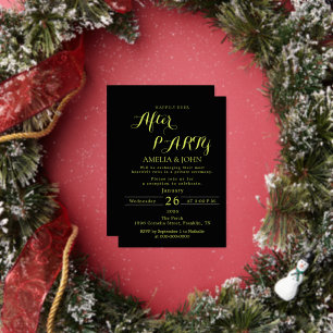 Black wedding invitation