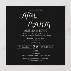 Black wedding invitation