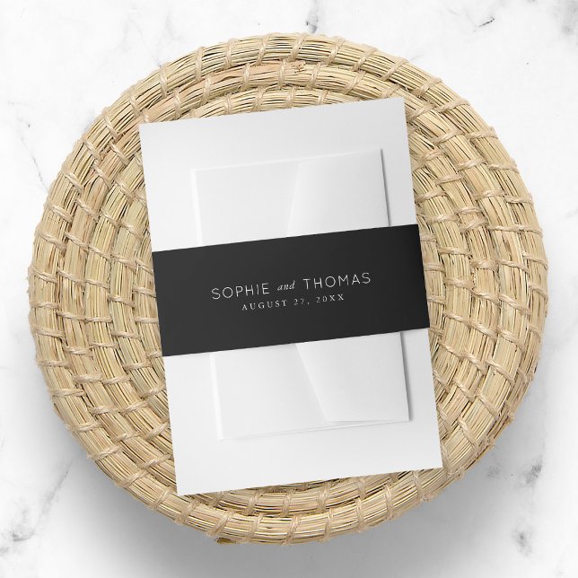 Black Wedding Invitation Belly Band (Creator Uploaded)