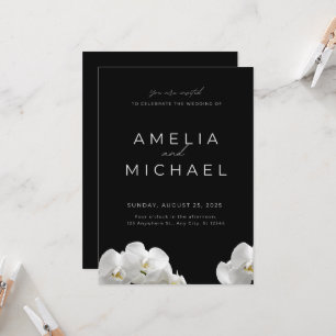 Black Wedding Invitation Card