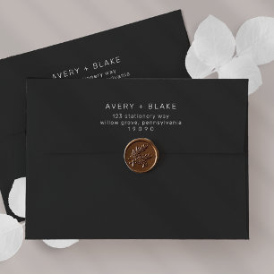 Black Wedding Invitation Envelope / AVERY Suite