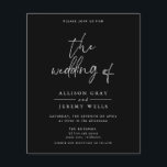 Black Wedding Invitation Flyer<br><div class="desc">This card features a handwritten font and modern minimalist design. Easily change the colours and edit *most* wording to meet the needs of your occasion. This invite is perfect for your contemporary,  industrial,  or bohemian wedding celebration.</div>