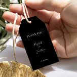 Black Wedding Modern Chic Script Minimalist Simple Gift Tags<br><div class="desc">Black and white wedding custom gift tags,  simple and modern.</div>