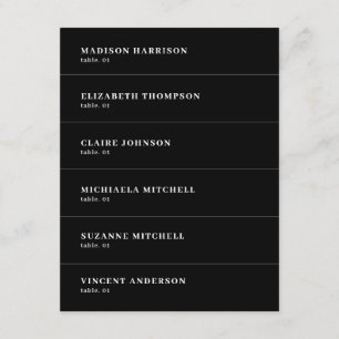 Black Wedding Name Place Card DIY