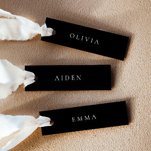 Black Wedding Name Place Cards