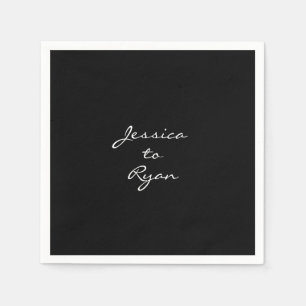 Black Wedding "Name to Name" Cocktail Napkin