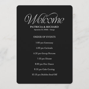 Black Wedding Order of Events Timeline Schedule Programme