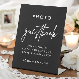Black Wedding Photo Guestbook Sign