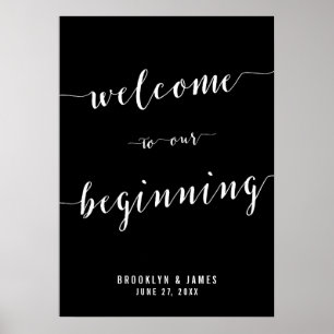 Black Wedding Reception Sign Print 20x28