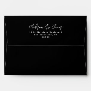 Black Wedding Return Address Envelope