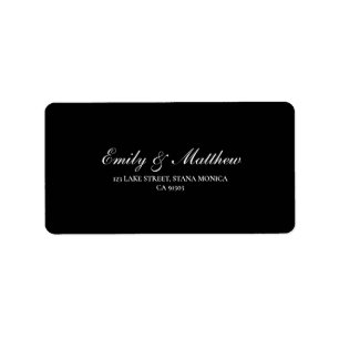 Black Wedding Return Address Labels