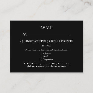 Black Wedding RSVP Enclosure Card