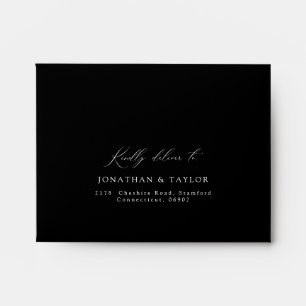 Black Wedding RSVP  Envelope