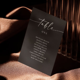 Black Wedding Seating Chart Minimalist Formal Invitation