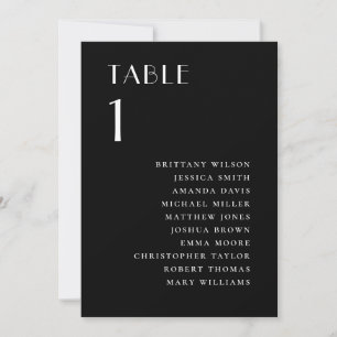 Black Wedding Seating Chart Modern Minimalist Invitation