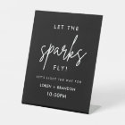Black Wedding Sparkler Send Off  Pedestal Sign