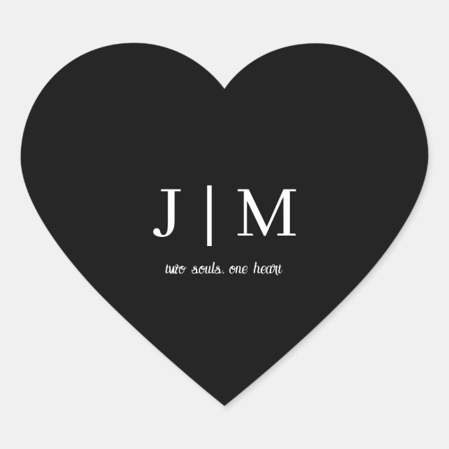 Black Wedding Sticker Customisable White Text (Front)