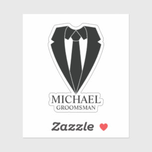 Black Wedding Suit and Tie Personalised Groomsmen