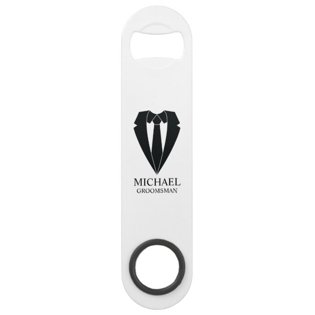Black Wedding Suit and Tie Personalized Groomsmen (Front)
