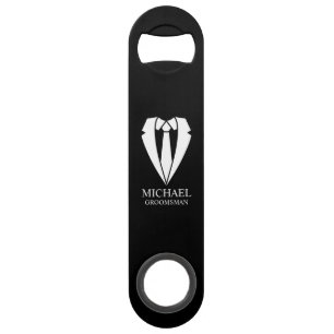 Black Wedding Suit and Tie Personalized Groomsmen