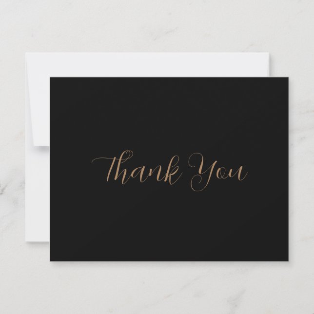 Black Wedding Thank You Card (Front)