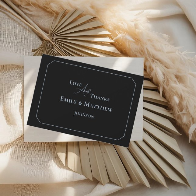 Black Wedding Thank You Card With QR Code (Creator Uploaded)