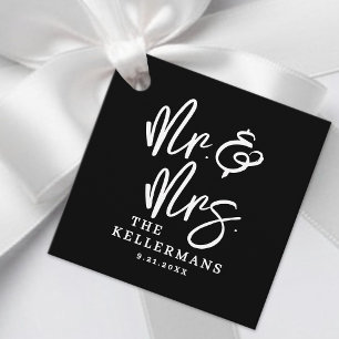 Black Wedding Thank You Favour Tags