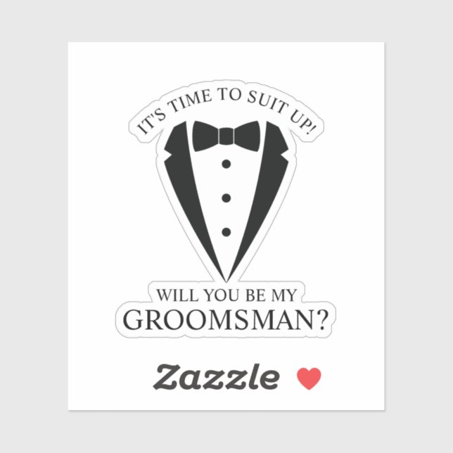Black Wedding Tuxedo Suit Groomsman Proposal (Sheet)