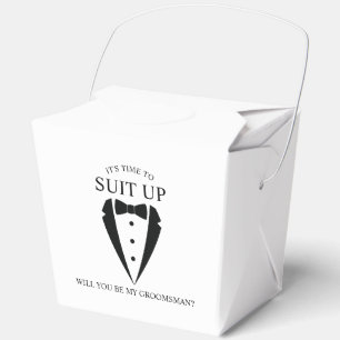 Black Wedding Tuxedo Suit Groomsman Proposal Favour Box
