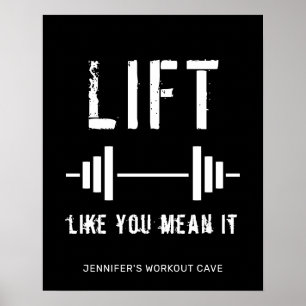 Black Weightlifting Fitness Gym Poster