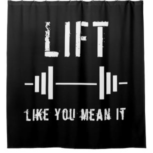 Black Weightlifting Fitness Gym Shower Curtain