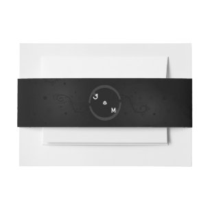 Black Western Goth Wedding Suite Invitation Belly Band