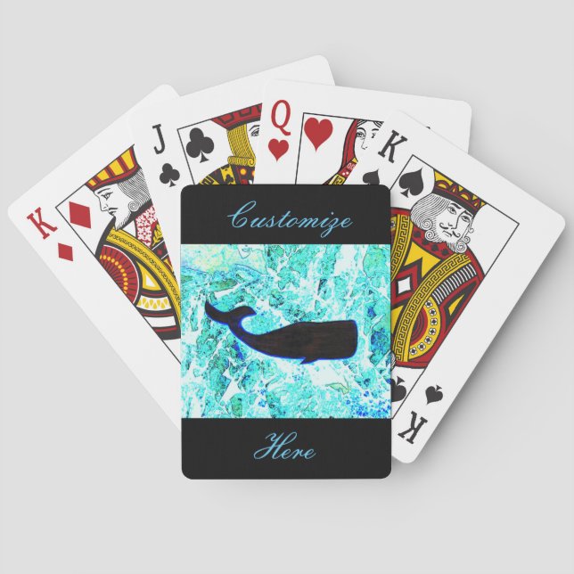black whale blue Thunder_Cove Playing Cards (Back)