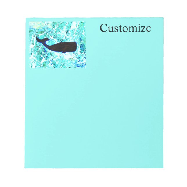Black whales blue Thunder_Cove  Notepad (Front)