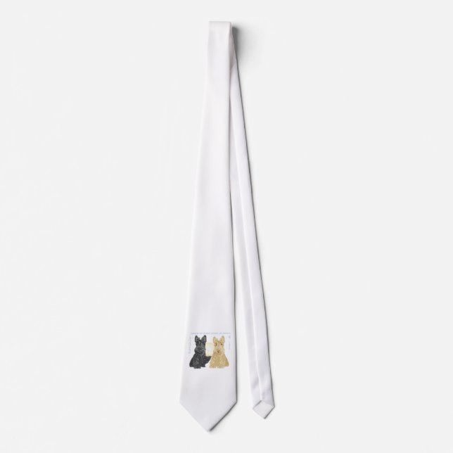 Black & Wheaten Goodnight Scotties Tie (Front)
