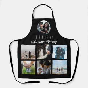 Black Where it All Began Anniversary Photo Collage Apron