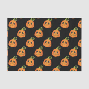 Black Whimsical Pumpkin Halloween Custom Tissue Paper