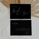 Black Whimsical Script Maid of Honour Proposal Car Invitation<br><div class="desc">This black whimsical minimalist script maid of honour proposal card is perfect for your classic simple black and white minimal modern boho bridal party proposal. The design features elegant, delicate, and romantic handwritten calligraphy lettering with formal shabby chic typography. The look will go well with any wedding season: spring, summer,...</div>