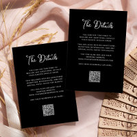 Black Whimsical Wedding Guest Details QR Code