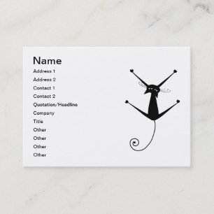Black Whimsy Kitty 10 Business Card