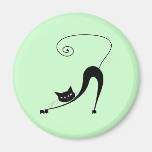 Black Whimsy Kitty 2 Magnet