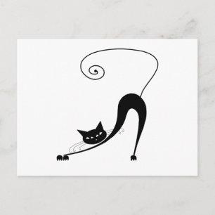Black Whimsy Kitty 2 Postcard
