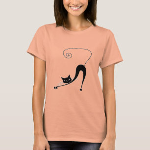 Black Whimsy Kitty 2 T-Shirt