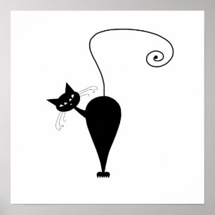 Black Whimsy Kitty 5 Poster
