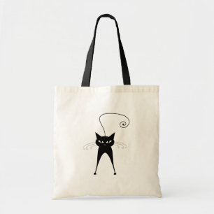 Black Whimsy Kitty 6 Tote Bag