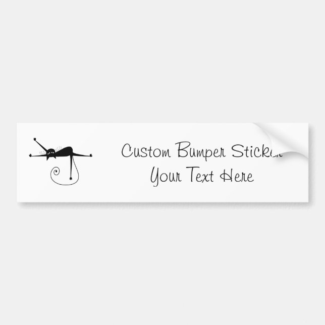 Black Whimsy Kitty 7 Bumper Sticker (Front)